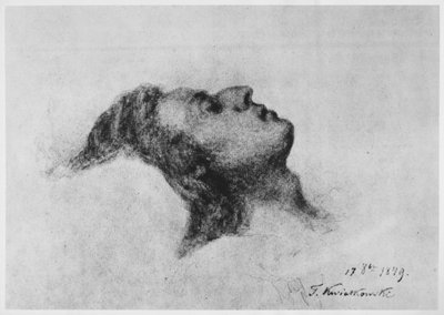 Frederic Chopin on his deathbed, 17th October 1849 by Antar Teofil Kwiatowski